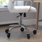 Flash Furniture Whitney, fauteuil de bureau exécutif pivotant à dossier haut avec cadre noir, accoudoirs et roulettes transparentes