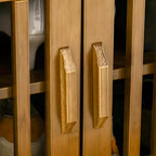 Banc à chaussures HOMCOM avec placards de rangement, Banc d'entrée en bambou avec coussin d'assise, 3 portes, étagère latérale et compartiment caché pour couloir, Marron