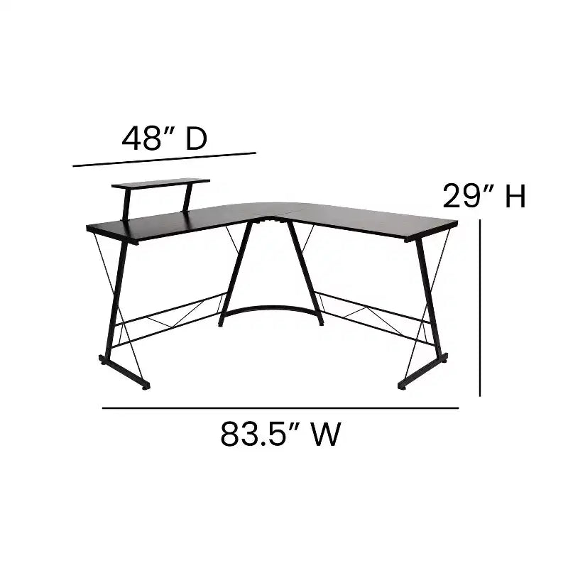 Bureau d'angle Emma et Oliver, bureau gaming, bureau pour la maison, structure