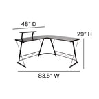 Bureau d'angle Emma et Oliver, bureau gaming, bureau pour la maison, structure