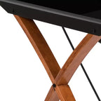 Bureau d'ordinateur d'angle en L Emma et Oliver Glass avec plateau de clavier coulissant