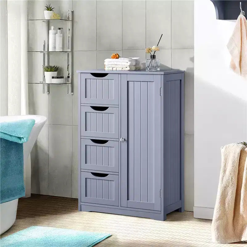 Meuble bas de salle de bain en bois Yaheetech avec 4 tiroirs
