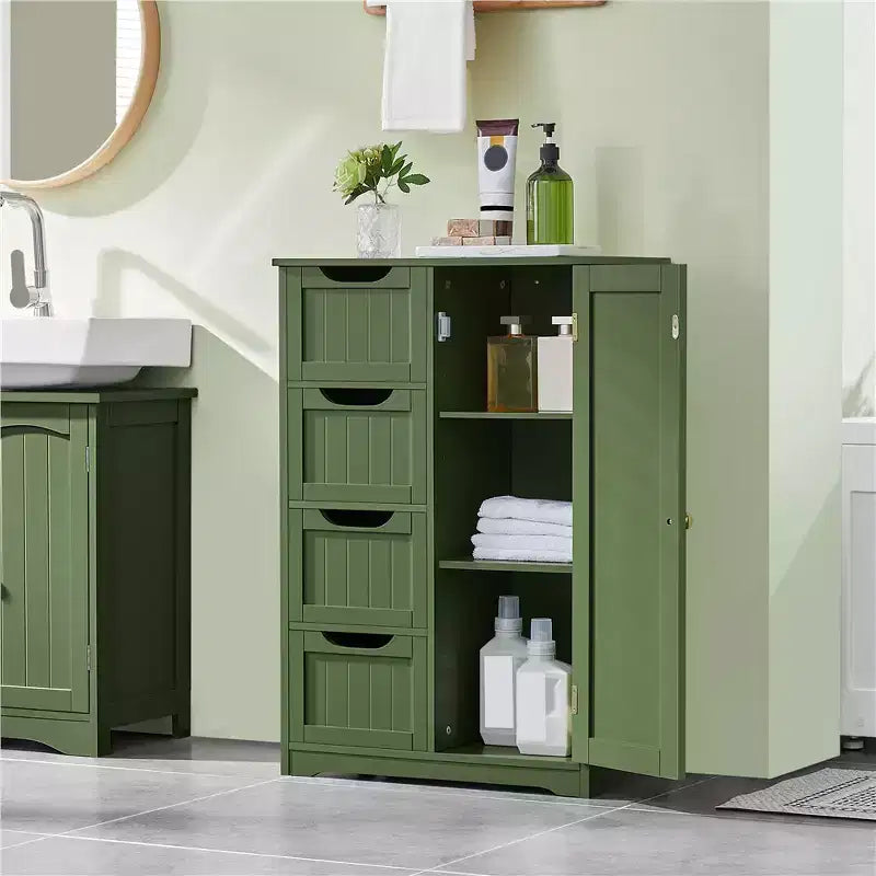 Meuble bas de salle de bain en bois Yaheetech avec 4 tiroirs
