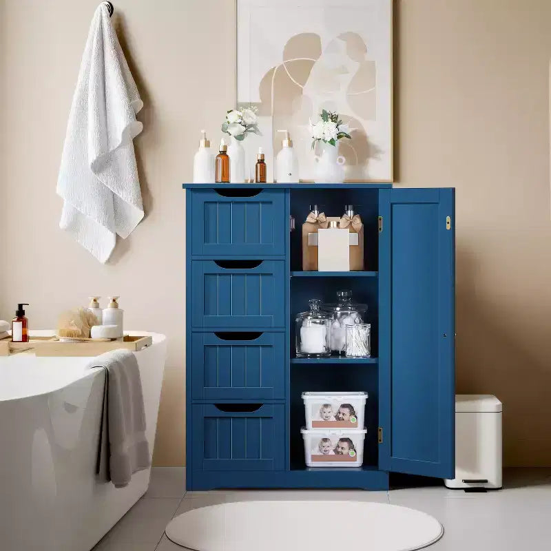 Meuble bas de salle de bain en bois Yaheetech avec 4 tiroirs