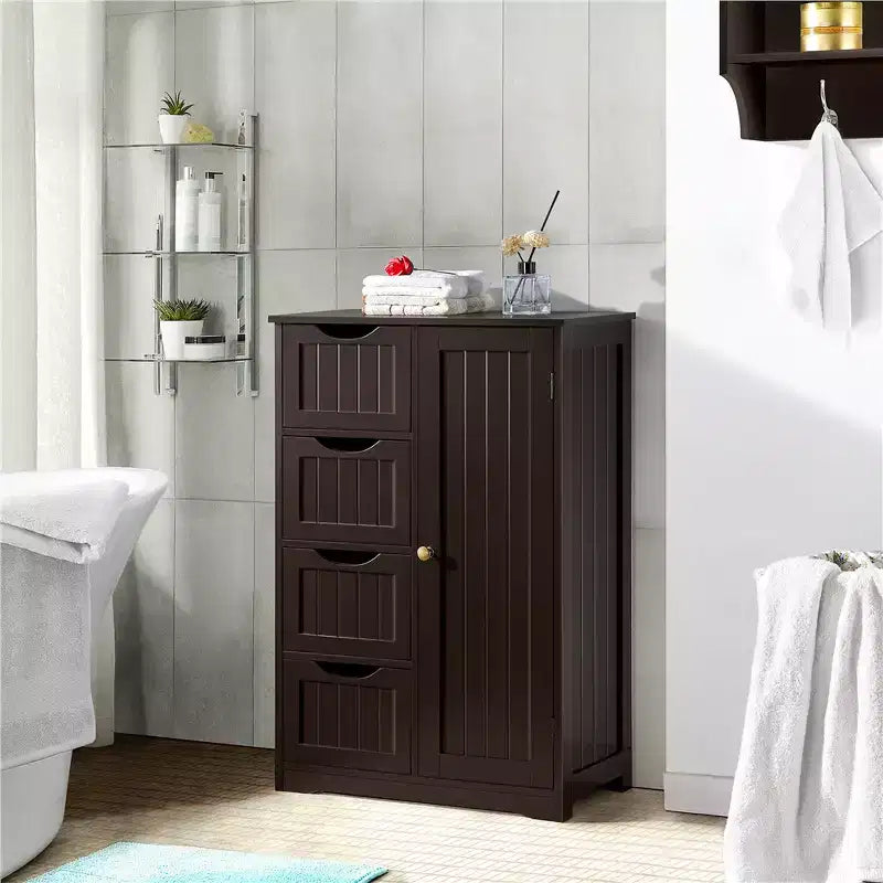 Meuble bas de salle de bain en bois Yaheetech avec 4 tiroirs
