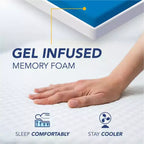 Matelas Dynasty 12 pouces CoolBreeze à fermeté moyenne en mousse à mémoire de forme à cellules ouvertes imprégnée de gel réfrigérant avancé et housse en soie rafraîchissante