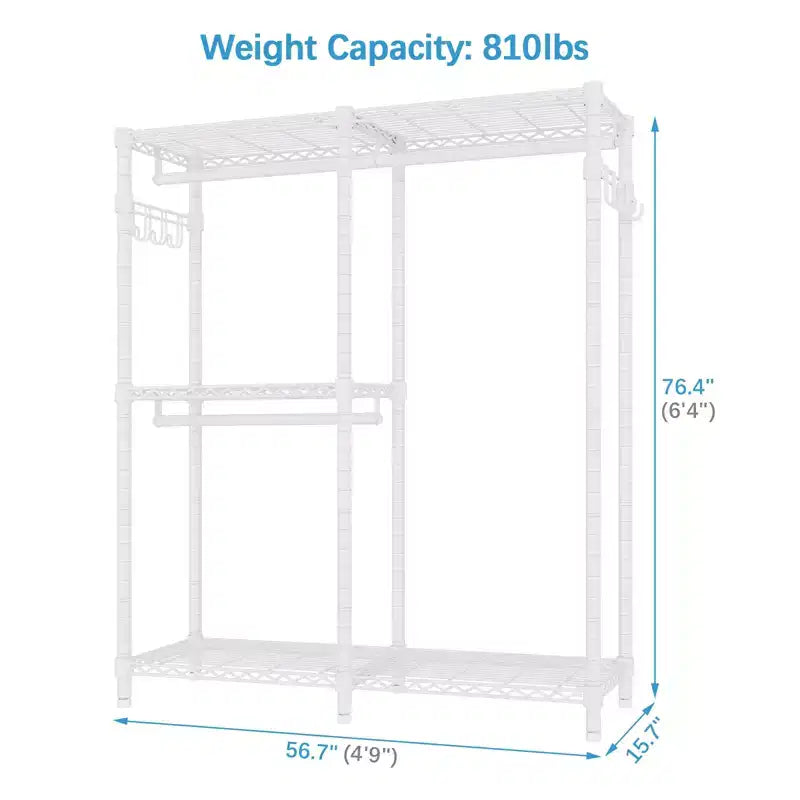 VIPEK V4 Portant à Vêtements Penderie de Chambre Armoire Autonome Compacte Organisateur de Rangement