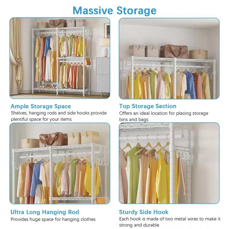 VIPEK V4 Portant à Vêtements Penderie de Chambre Armoire Autonome Compacte Organisateur de Rangement