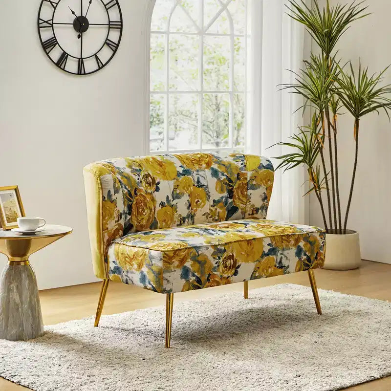 Causeuse contemporaine Trento 47 à motifs floraux | ART OF LIVING DESIGNS