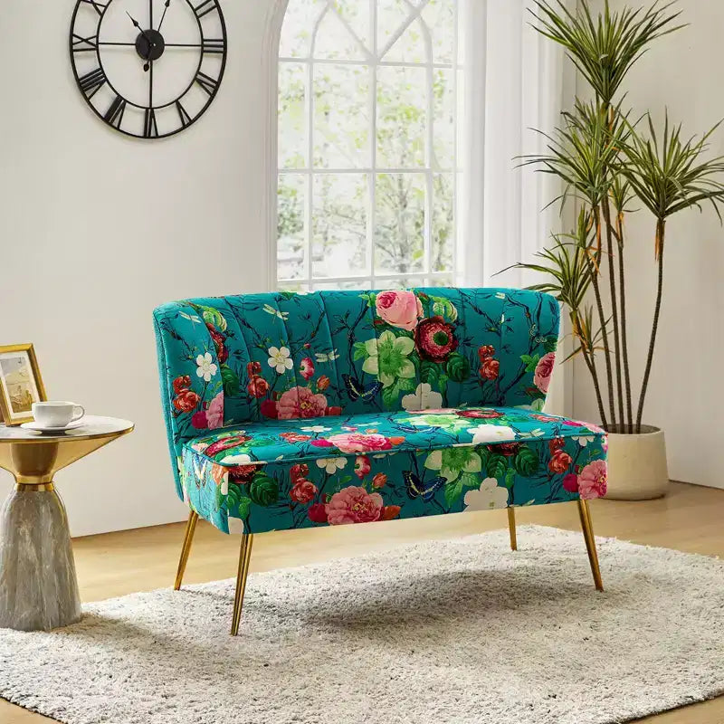 Causeuse contemporaine Trento 47 à motifs floraux | ART OF LIVING DESIGNS