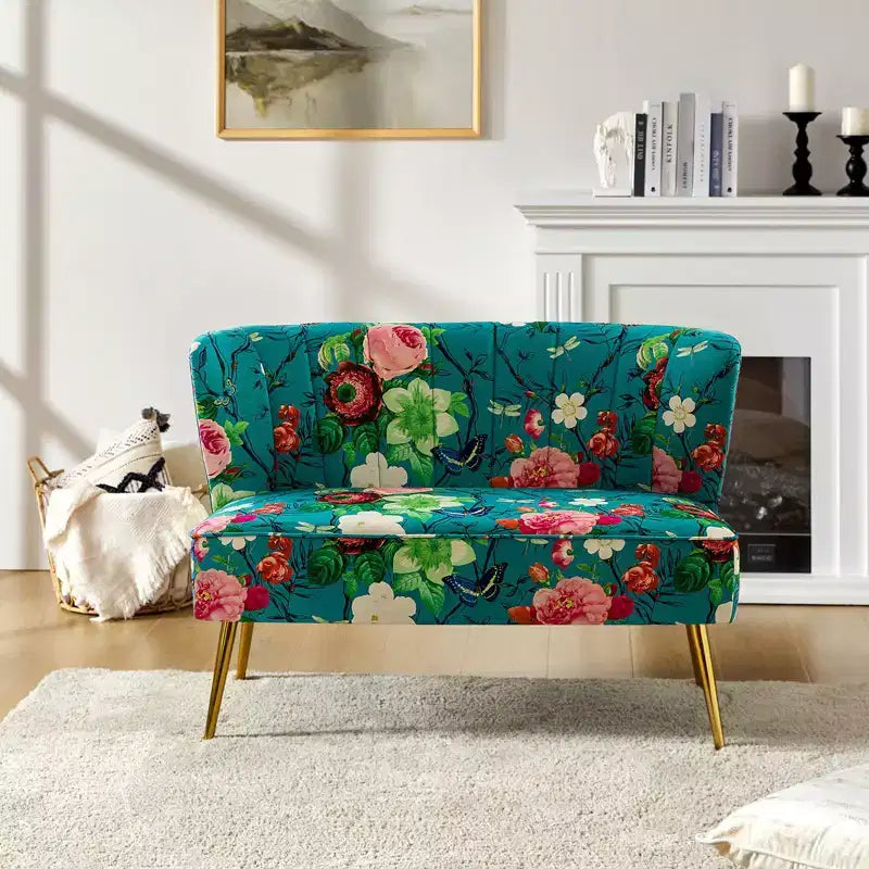 Causeuse contemporaine Trento 47 à motifs floraux | ART OF LIVING DESIGNS