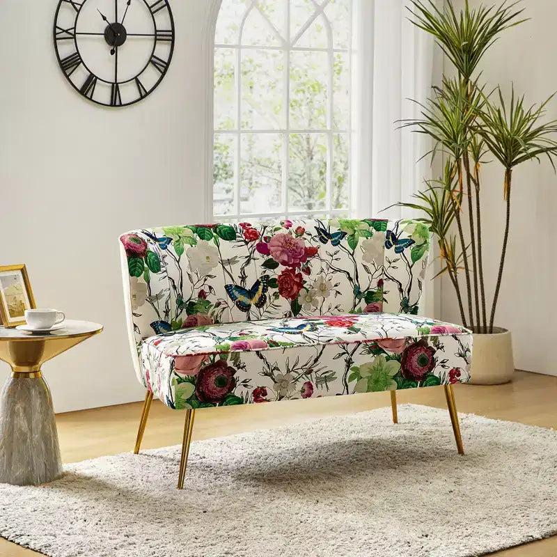 Causeuse contemporaine Trento 47 à motifs floraux | ART OF LIVING DESIGNS
