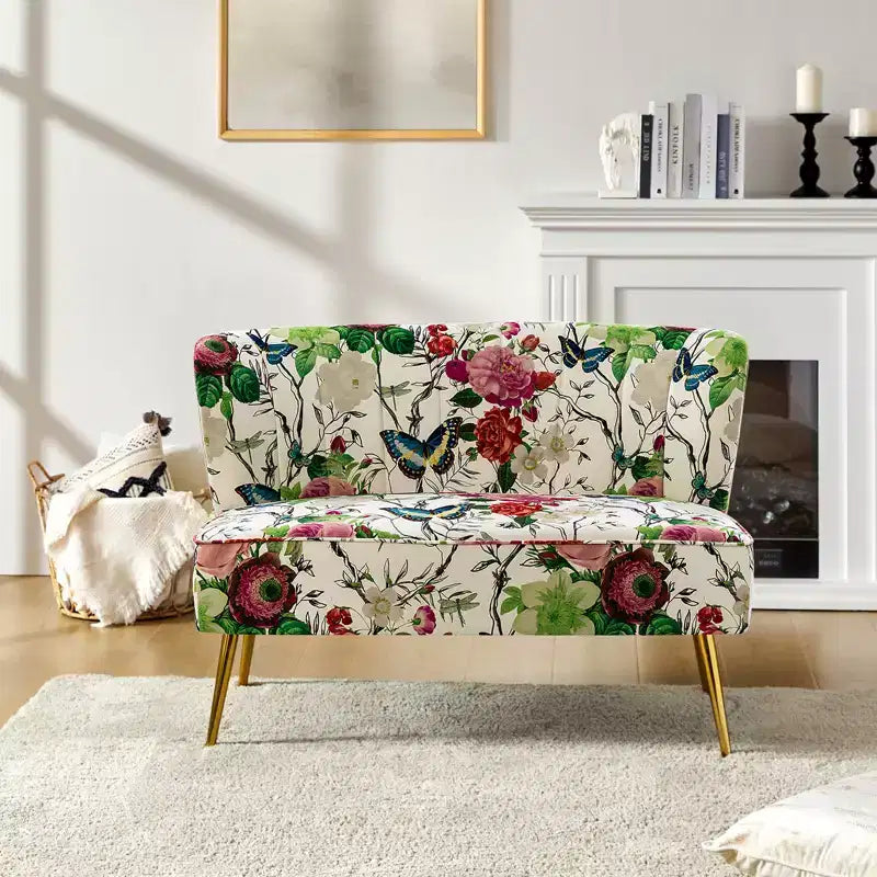 Causeuse contemporaine Trento 47 à motifs floraux | ART OF LIVING DESIGNS