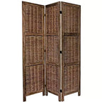 Legacy Decor Wicker and Wood Screen Room Divider