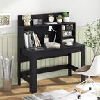 Bureau d'ordinateur Costway, bureau d'écriture en bois, poste de travail moderne pour bureau à domicile, table d'ordinateur portable pour petit espace