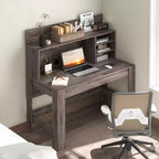Bureau d'ordinateur Costway, bureau d'écriture en bois, poste de travail moderne pour bureau à domicile, table d'ordinateur portable pour petit espace
