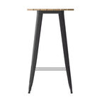 Flash Furniture Declan Table de bar commerciale intérieure/extérieure, plateau rond de 23,75 po en polyrésine toutes saisons avec base en acier