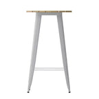 Flash Furniture Declan Table de bar commerciale intérieure/extérieure, plateau rond de 23,75 po en polyrésine toutes saisons avec base en acier