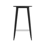 Flash Furniture Declan Table de bar commerciale intérieure/extérieure, plateau rond de 23,75 po en polyrésine toutes saisons avec base en acier