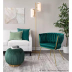 Fauteuil d'appoint tressé en velours et métal Renee - LumiSource