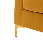 Fauteuil club capitonné contemporain en bois Iapygia avec pieds en métal pour chambre et salon | ART OF LIVING DESIGNS