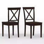 Chaises de salle à manger Glenwillow Home X-Back en bois massif (lot de 2)