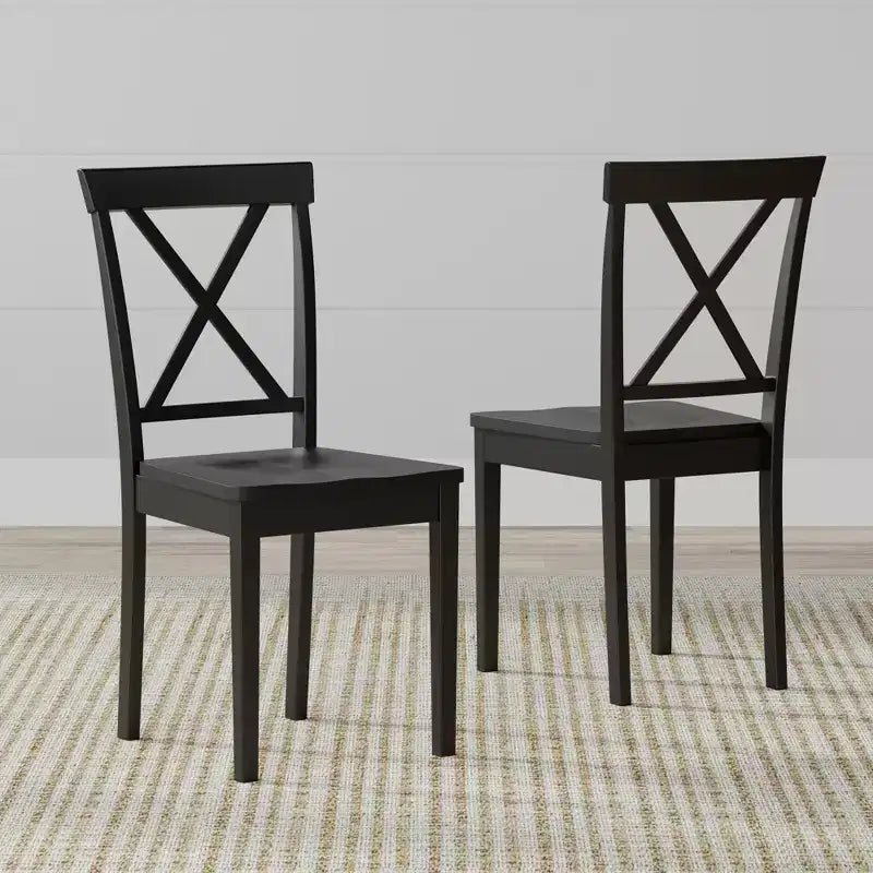 Chaises de salle à manger Glenwillow Home X-Back en bois massif (lot de 2)