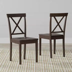 Glenwillow Home X-Back Solid Wood Dining Chairs (Set of 2)