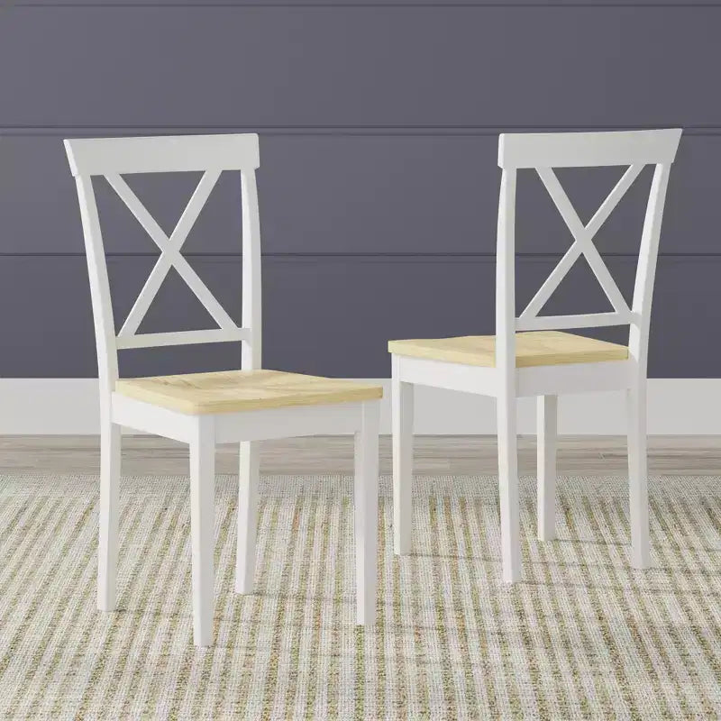 Chaises de salle à manger Glenwillow Home X-Back en bois massif (lot de 2)