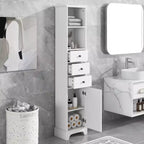 Meuble de salle de bain haut avec 3 tiroirs et étagères réglables - ModernLuxe