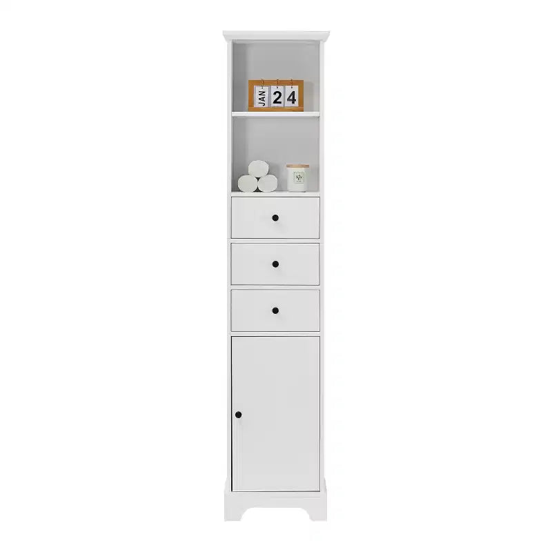 Meuble de salle de bain haut avec 3 tiroirs et étagères réglables - ModernLuxe