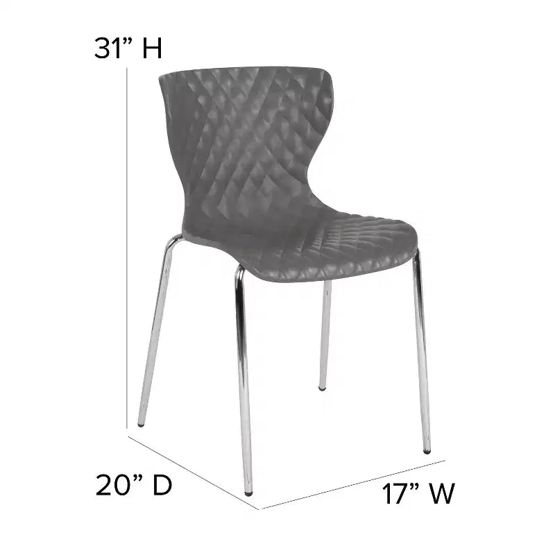 Lot de 4 chaises empilables Emma and Oliver en plastique au design contemporain