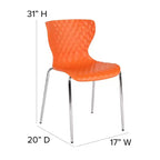 Lot de 4 chaises empilables Emma and Oliver en plastique au design contemporain