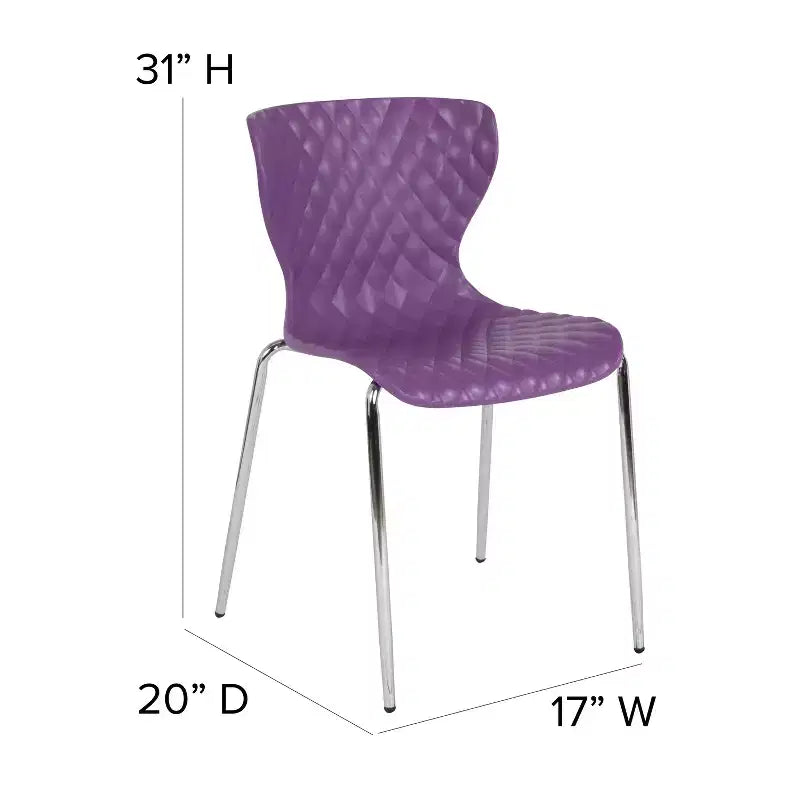 Lot de 4 chaises empilables Emma and Oliver en plastique au design contemporain