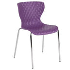 Lot de 4 chaises empilables Emma and Oliver en plastique au design contemporain