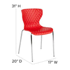 Lot de 4 chaises empilables Emma and Oliver en plastique au design contemporain