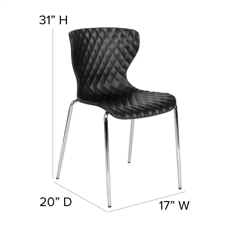 Lot de 4 chaises empilables Emma and Oliver en plastique au design contemporain