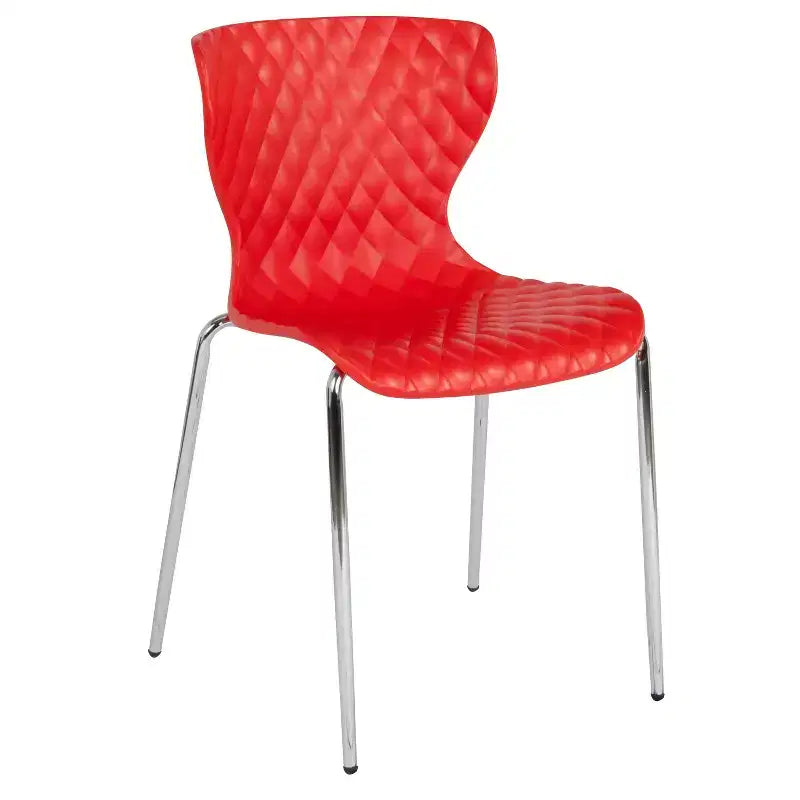 Lot de 4 chaises empilables Emma and Oliver en plastique au design contemporain