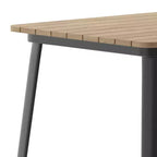 Table haute de bar Merrick Lane pour l'intérieur/l'extérieur, plateau carré en poly-résine tout temps de 80 cm avec base en acier