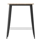 Table haute de bar Merrick Lane pour l'intérieur/l'extérieur, plateau carré en poly-résine tout temps de 80 cm avec base en acier