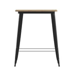 Table haute de bar Merrick Lane pour l'intérieur/l'extérieur, plateau carré en poly-résine tout temps de 80 cm avec base en acier
