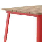 Table haute de bar Merrick Lane pour l'intérieur/l'extérieur, plateau carré en poly-résine tout temps de 80 cm avec base en acier