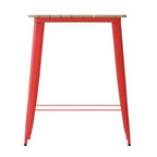 Table haute de bar Merrick Lane pour l'intérieur/l'extérieur, plateau carré en poly-résine tout temps de 80 cm avec base en acier