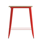 Table haute de bar Merrick Lane pour l'intérieur/l'extérieur, plateau carré en poly-résine tout temps de 80 cm avec base en acier