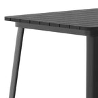 Table haute de bar Merrick Lane pour l'intérieur/l'extérieur, plateau carré en poly-résine tout temps de 80 cm avec base en acier