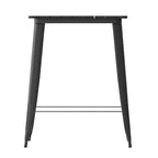 Table haute de bar Merrick Lane pour l'intérieur/l'extérieur, plateau carré en poly-résine tout temps de 80 cm avec base en acier