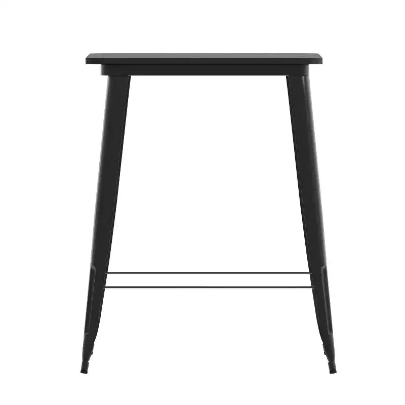 Table haute de bar Merrick Lane pour l'intérieur/l'extérieur, plateau carré en poly-résine tout temps de 80 cm avec base en acier