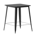Table haute de bar Merrick Lane pour l'intérieur/l'extérieur, plateau carré en poly-résine tout temps de 80 cm avec base en acier
