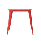 Table à manger d'intérieur/extérieur Merrick Lane avec trou pour parasol, plateau en polyrésine tout temps 30 x 60 et base en acier