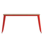 Table à manger d'intérieur/extérieur Merrick Lane avec trou pour parasol, plateau en polyrésine tout temps 30 x 60 et base en acier